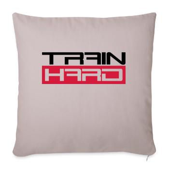 workout cool design text dumbbell train hard exerc - Sofa pillowcase 17,3'' x 17,3'' (45 x 45 cm) - light taupe - Front