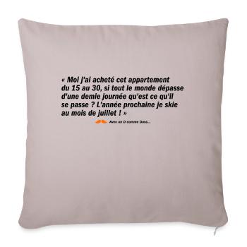 Je skie au mois de juillet ! (b) - Housse de coussin décorative 45 x 45 cm - taupe clair - Devant