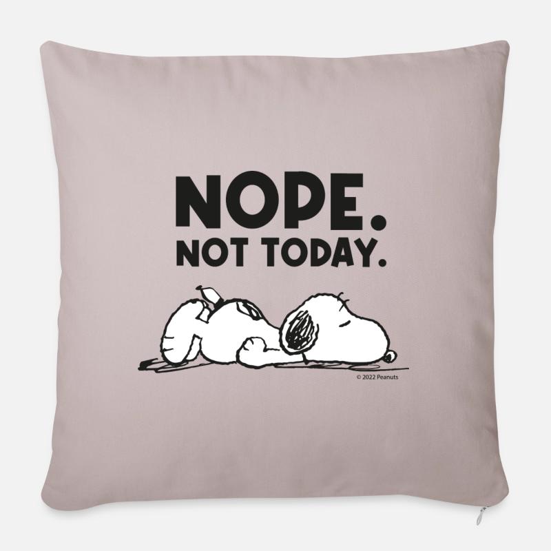 Peanuts Snoopy Nope Not Today Pas Aujourd'hui - Housse de coussin décorative 45 x 45 cm - taupe clair