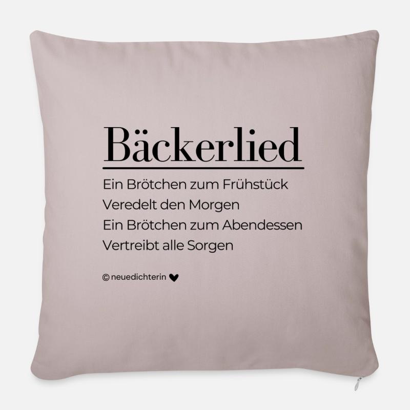 Ode an den Bäcker - schwarz - Sofakissenbezug 45 x 45 cm - helles Taupe