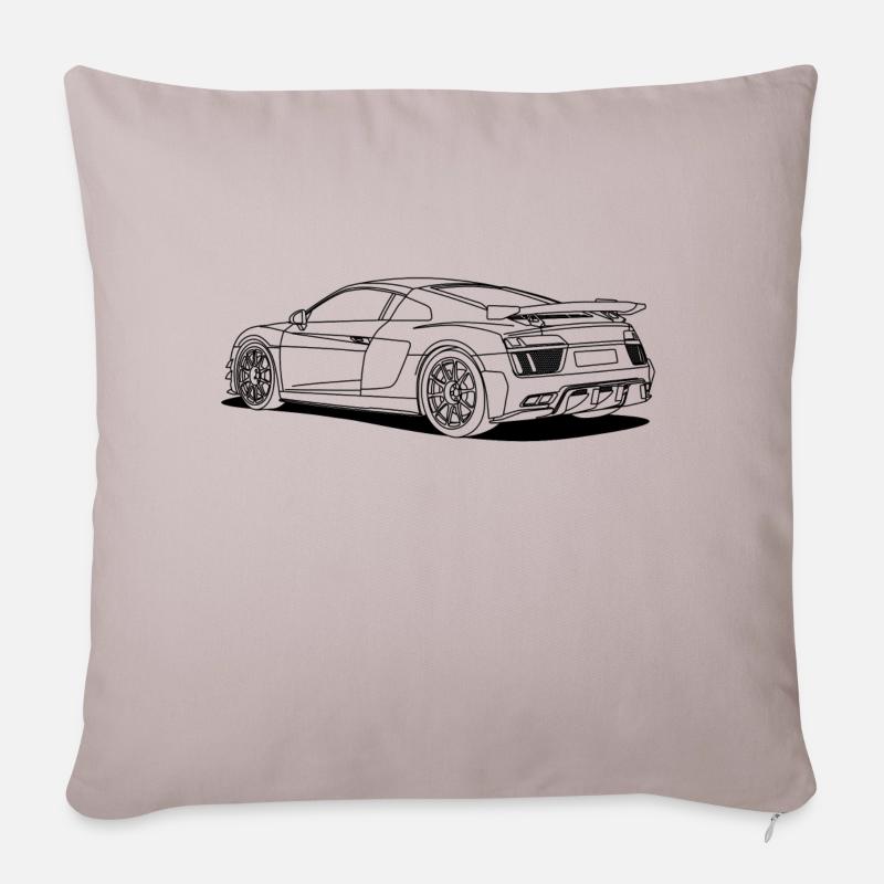 racing car outlines - Housse de coussin décorative 45 x 45 cm - taupe clair