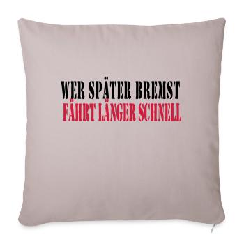 wer_spaeter_bremst_faehr - Housse de coussin décorative 45 x 45 cm - taupe clair - Devant