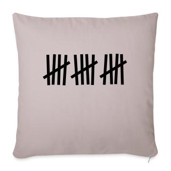 Tally 15 strokes - Sofa pillowcase 17,3'' x 17,3'' (45 x 45 cm) - light taupe - Front