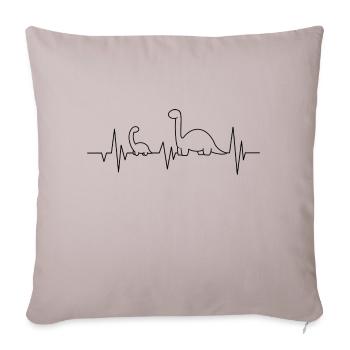 Heartbeat - Dinosaurs - Dino-Love - Sofa pillowcase 17,3'' x 17,3'' (45 x 45 cm) - light taupe - Front