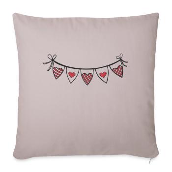 Coeur Guirlande Coeurs - Housse de coussin décorative 45 x 45 cm - taupe clair - Devant