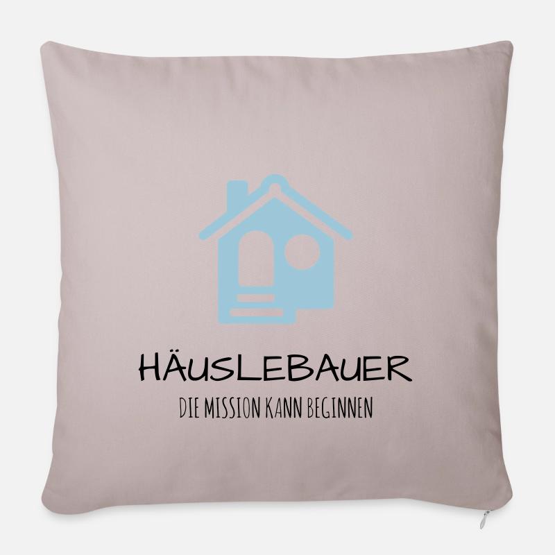 Häuslebauer Haus Bauherr Geschenk Idee - Sofakissenbezug 45 x 45 cm - helles Taupe