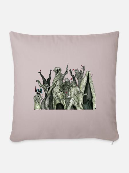 Dann sang der Wald zu mir - Sofakissenbezug 45 x 45 cm - helles Taupe