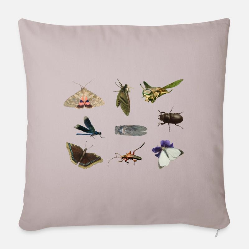 Insekten - Sofakissenbezug 45 x 45 cm - helles Taupe