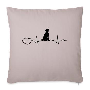 Dog Hund - Sofakissenbezug 45 x 45 cm - helles Taupe - Vorne