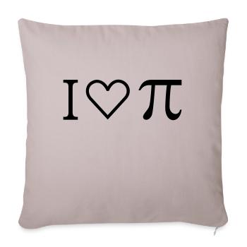 I heart PI (1c) - Sofa pillowcase 17,3'' x 17,3'' (45 x 45 cm) - light taupe - Front