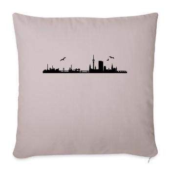 Hambourg horizon - Housse de coussin décorative 45 x 45 cm - taupe clair - Devant