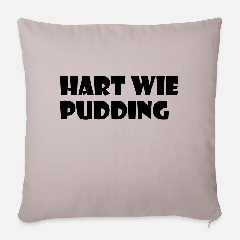 Hart wie Pudding - Sofakissenbezug 45 x 45 cm - helles Taupe