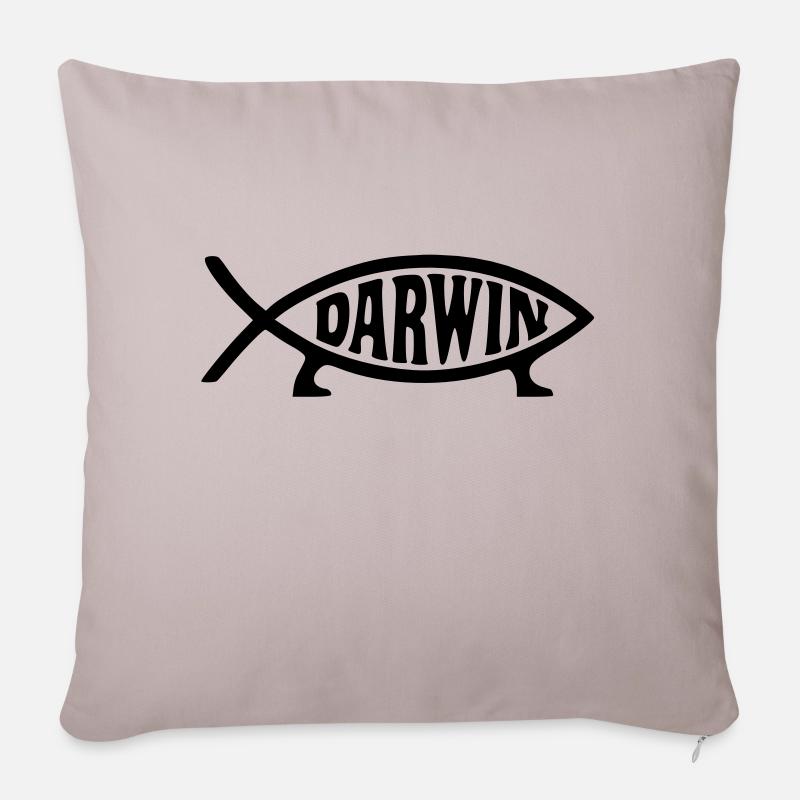Darwin fish - Sofakissenbezug 45 x 45 cm - helles Taupe