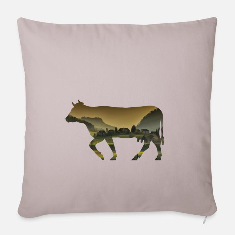 Kuh - Sofakissenbezug 45 x 45 cm - helles Taupe