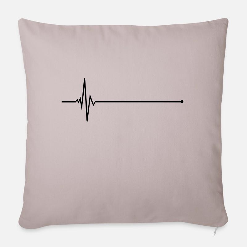 Puls - Pulslinie - Frequenz - Sofakissenbezug 45 x 45 cm - helles Taupe