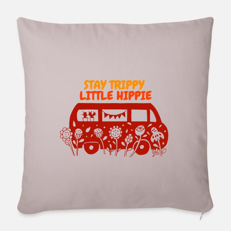 Sommer Hippie Retro Bus Design - Sofakissenbezug 45 x 45 cm - helles Taupe