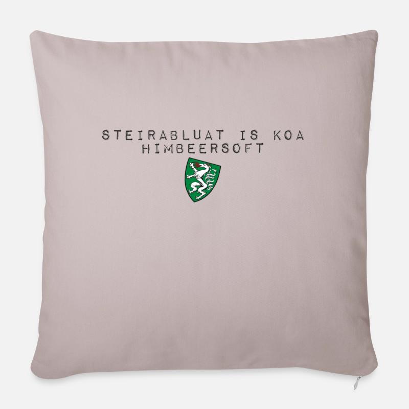 Steirablut ist kein Himbeersaft Wappen Steiermark - Sofakissenbezug 45 x 45 cm - helles Taupe