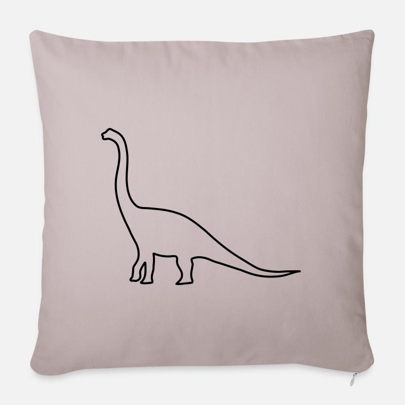 dinosaur - Sofa pillowcase 17,3'' x 17,3'' (45 x 45 cm) - light taupe