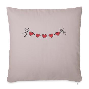 Coeur Guirlande Guirlande Coeurs - Housse de coussin décorative 45 x 45 cm - taupe clair - Devant