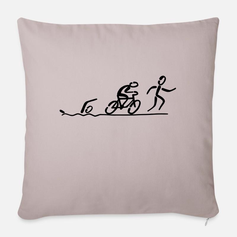 Triathlon - Sofakissenbezug 45 x 45 cm - helles Taupe