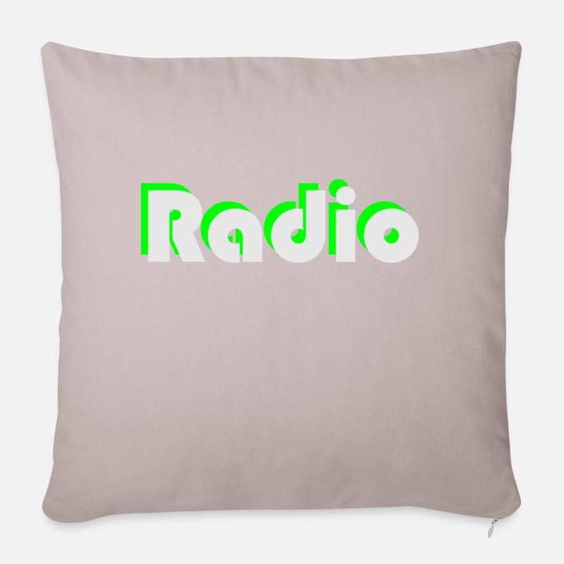 Radio - Sofakissenbezug 45 x 45 cm - helles Taupe