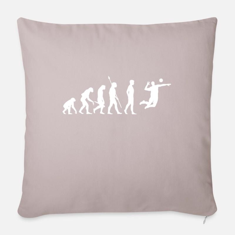 Volleyball Evolution - Housse de coussin décorative 45 x 45 cm - taupe clair