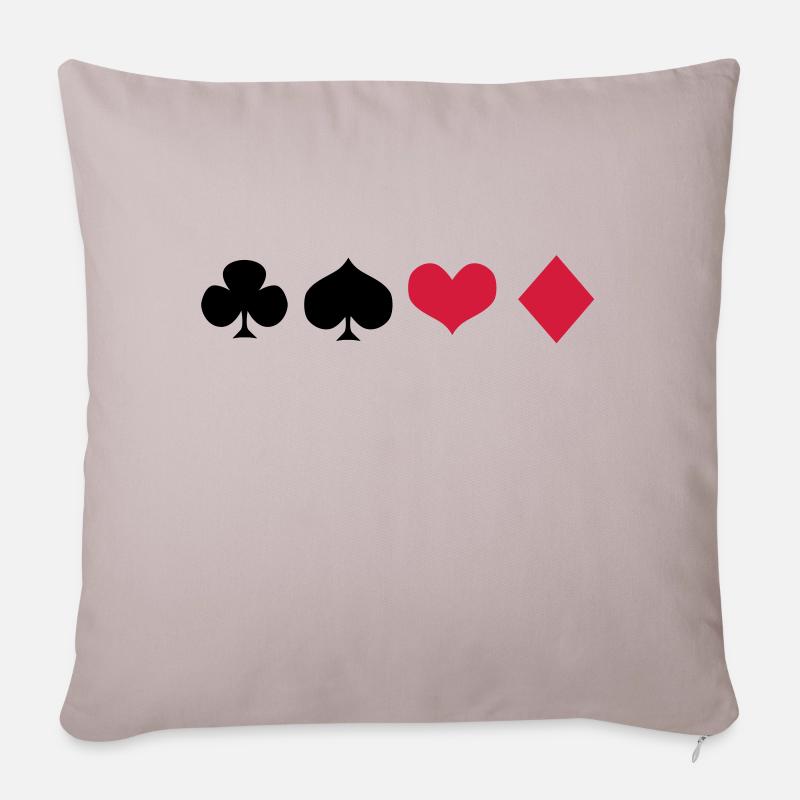 Pique Croix as de cœur - Housse de coussin décorative 45 x 45 cm - taupe clair