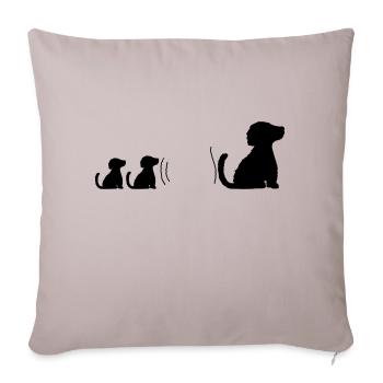 Family well-behaved sitting dogs - Sofa pillowcase 17,3'' x 17,3'' (45 x 45 cm) - light taupe - Front