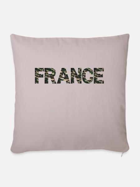 FRANKREICH CAMOUFLAGE - Sofakissenbezug 45 x 45 cm - helles Taupe