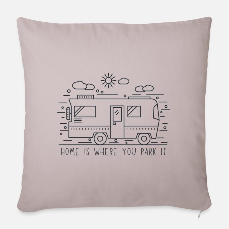 Home is where you park it - Housse de coussin décorative 45 x 45 cm - taupe clair