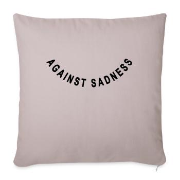 against sadness (smiley) - Sofa pillowcase 17,3'' x 17,3'' (45 x 45 cm) - light taupe - Front