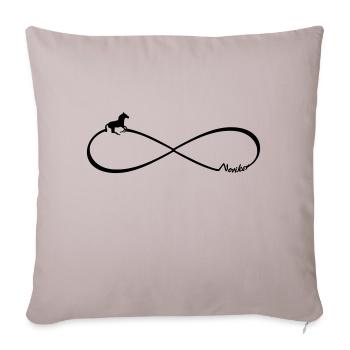 Geschenk für Pferdebesitzer Noriker Pferd Infinity - Sofakissenbezug 45 x 45 cm - helles Taupe - Vorne