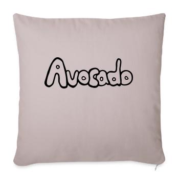 Avocado_SCHRIFT, lecker, vegan, gesund - Sofakissenbezug 45 x 45 cm - helles Taupe - Vorne