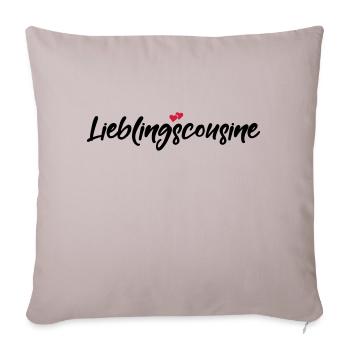 Lieblingscousine beste Cousine Spruch Geschenk - Sofakissenbezug 45 x 45 cm - helles Taupe - Vorne