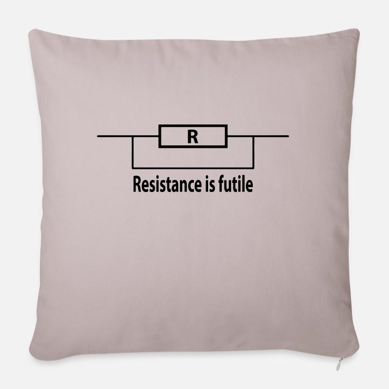 resistance is futile - Sofa pillowcase 17,3'' x 17,3'' (45 x 45 cm) - light taupe