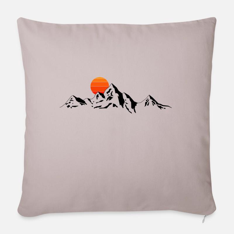 Berge Klettern und Wandern - Sofakissenbezug 45 x 45 cm - helles Taupe