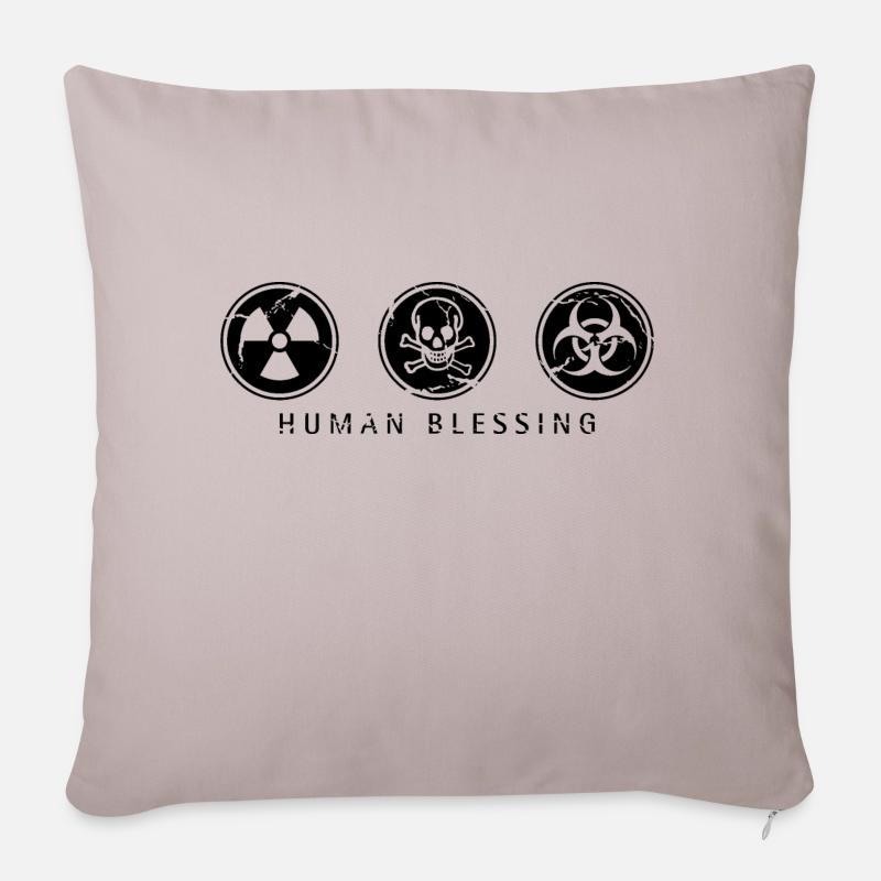 Human Blessing - Black - Sofa pillowcase 17,3'' x 17,3'' (45 x 45 cm) - light taupe