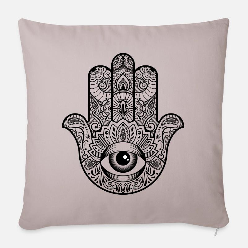 Main de fatima - Housse de coussin décorative 45 x 45 cm - taupe clair