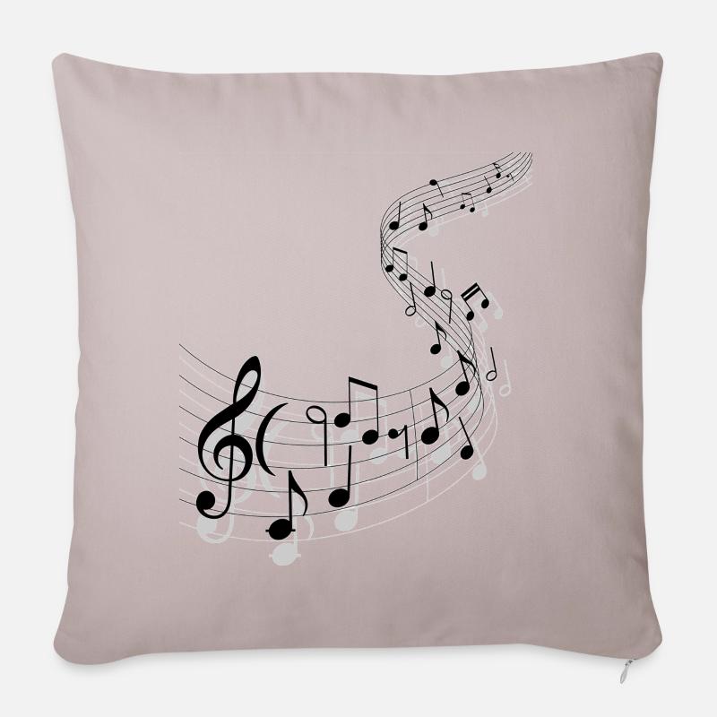 Musik Noten Musiker NEW DESIGN 2020 - Sofakissenbezug 45 x 45 cm - helles Taupe