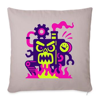 Monster Machine en feu - Housse de coussin décorative 45 x 45 cm - taupe clair - Devant