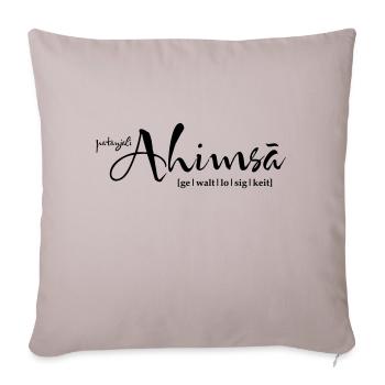 yoga ahimsa gewaltlosigkeit - Sofakissenbezug 45 x 45 cm - helles Taupe - Vorne