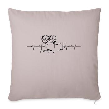 Cameraman filmmaker camera heartbeat gift - Sofa pillowcase 17,3'' x 17,3'' (45 x 45 cm) - light taupe - Front