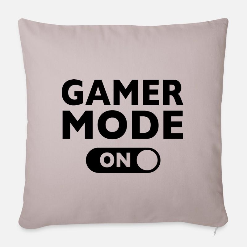 Gamer - Mode de jeu activé - Housse de coussin décorative 45 x 45 cm - taupe clair