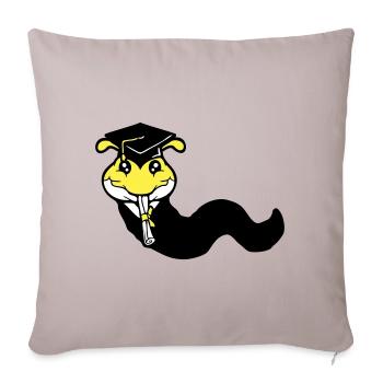 Caterpillar High School Graduation Passed College Worm - Sofa pillowcase 17,3'' x 17,3'' (45 x 45 cm) - light taupe - Front