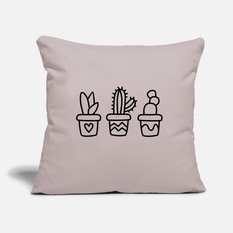 Mignons cactus dans un pot de fleurs Housse de coussin décorative 45 x 45 cm