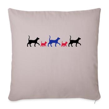 Big cat and small cat - Housse de coussin décorative 45 x 45 cm - taupe clair - Devant