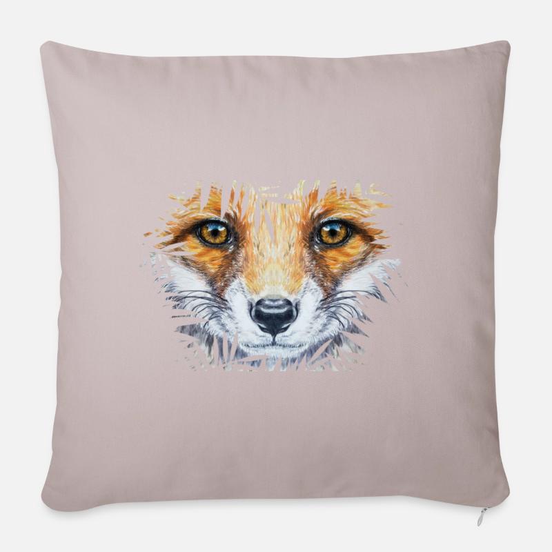 Kleiner Fuchs im Busch | Yolo-Artwork - Sofakissenbezug 45 x 45 cm - helles Taupe