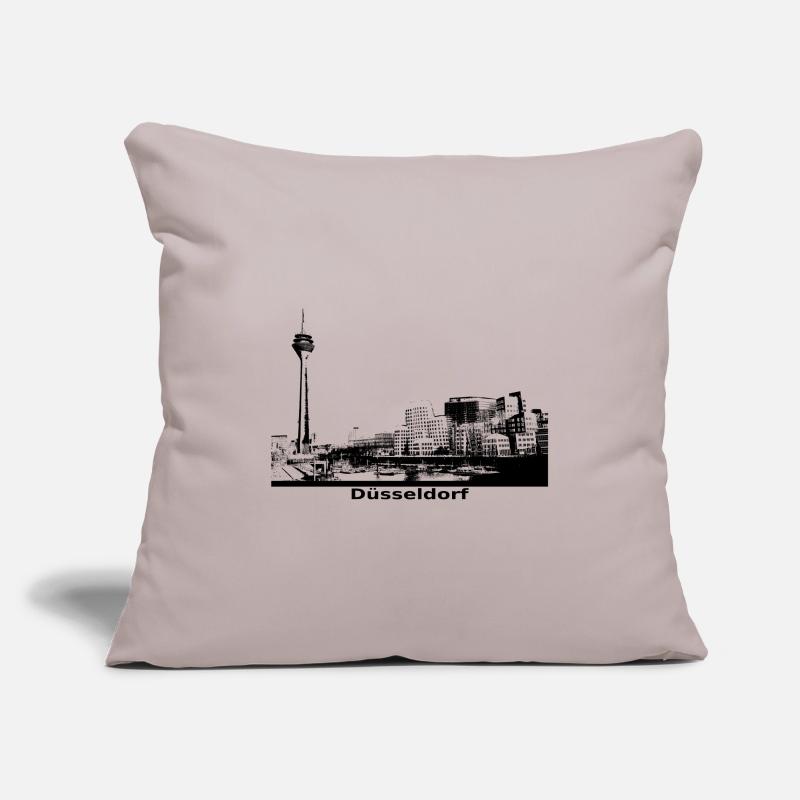 Düsseldorf Skyline schwarz Geschenkidee Sofakissenbezug 45 x 45 cm