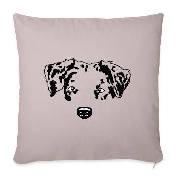 minimal Australian Shepherd Aussie dog - Sofa pillowcase 17,3'' x 17,3'' (45 x 45 cm) - light taupe - Front