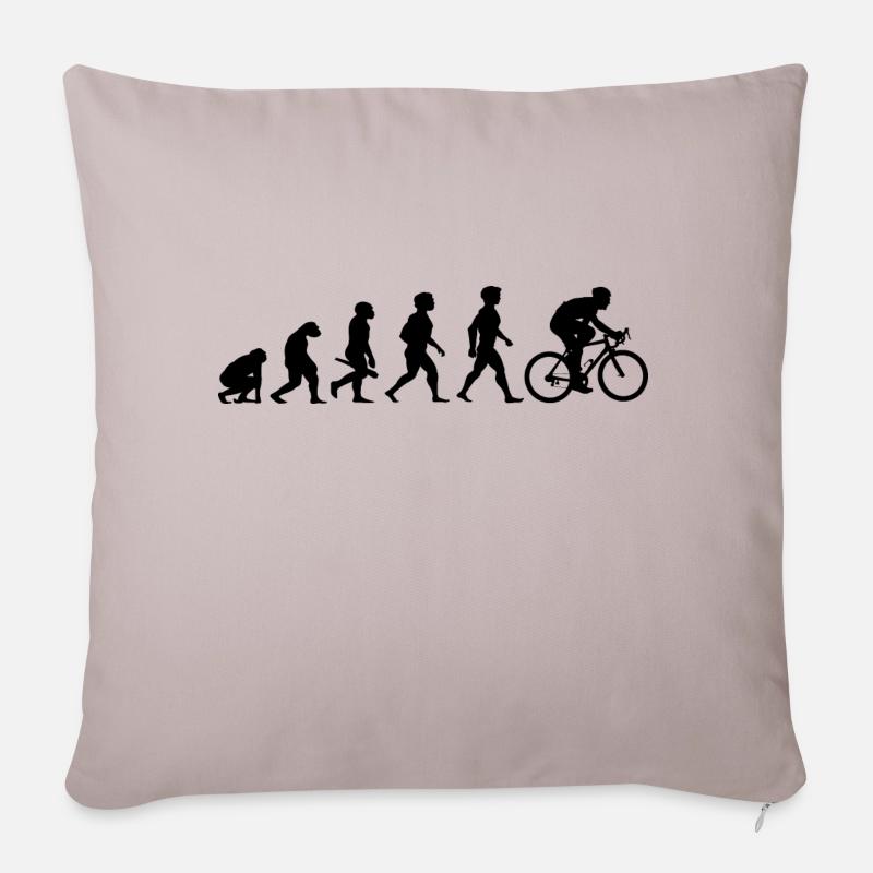 Evolution Vélo Vélo Deux-roues Sport - Housse de coussin décorative 45 x 45 cm - taupe clair